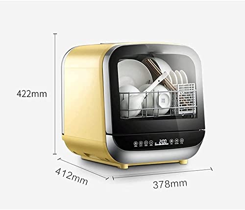 Draagbare aanrecht vaatwasser, mini-vaatwasser met 5 wasprogramma's, 360 ° spuitarmen, luchtdrogfunctie en… - Afbeelding 3