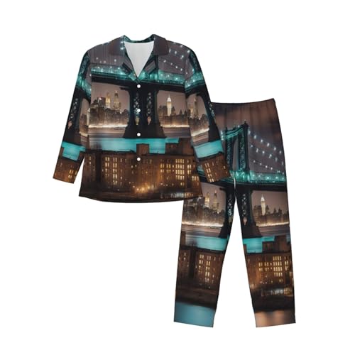 Ensemble de pyjama manches longues pour homme pour voyager et relaxer chez soi