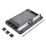 Rotary Paper Trimmer, 3-in-1 Paper Cutter, 12 Inch Cutting Length, with Straight Cut/Perforating Cut/Wavy Cut, Enclosed Blades for Safe Use, Ideal for Paper Craft Projects