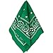 Multi-Purpose Bandana Western Cowboy Costume Party Headwear, Green, Fabric, 20" x 20".