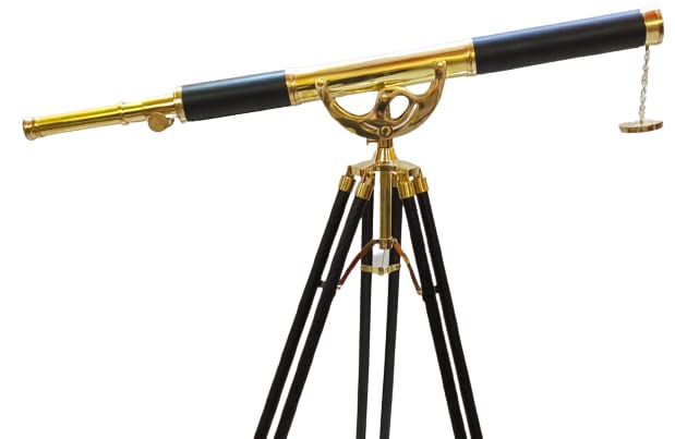 Vintage Marine Brass Single Barrel Maritime Telescope Nautical With Tripod Telescopes Vintage