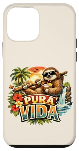 Pura Vida Sloth – Costa Rica Tico Mascot Drinking Coconut Case for iPhone 12 mini