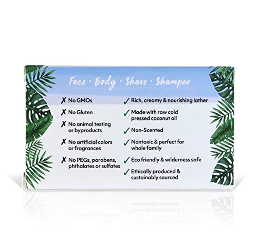 "Coco Fiji Soap Bar For Face And Body Infused With Organic Coconut Oil, Fragrance Free, Essential Oil, Natural Soap For Moisturizing & Pore Purifying Skin, 7 Oz, Pack Of 3 " #TOP2