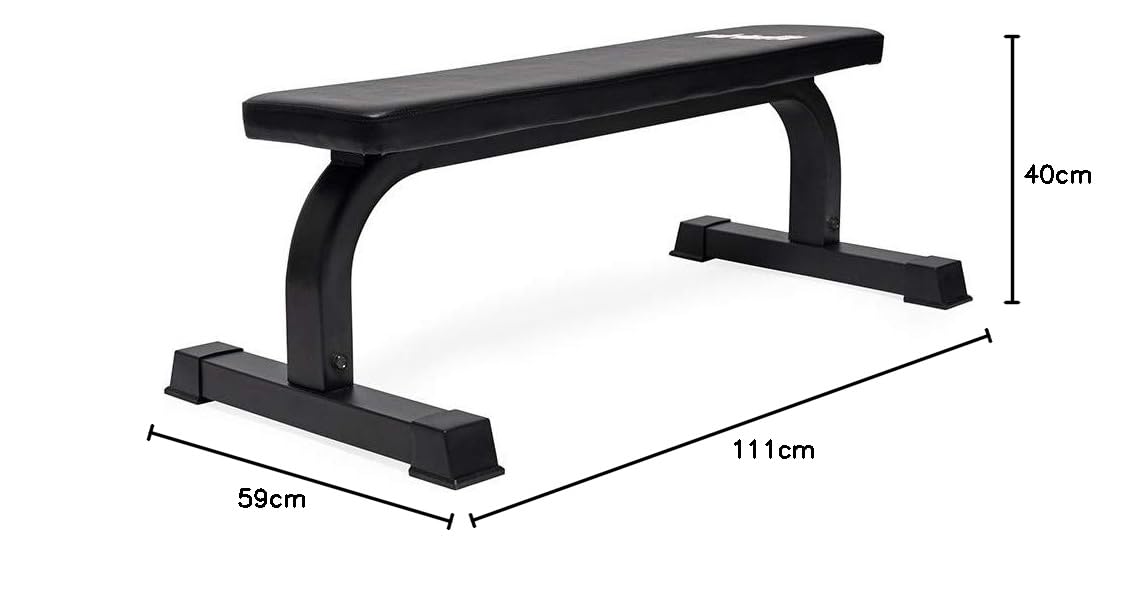 VirtuFit Panca fitness piatta - Panca da allenamento - Nero