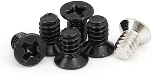 50pcs Computer PC Case 2.5" 3.5" inch Hard Drive HDD Swap Server Tray Screw Flat Countersunk Phillips Head Bolt(Black M3x4.8mm)