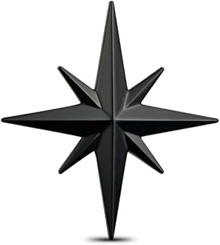 Noizzy Compass Rose Car Emblem - Polaris Auto Badge 3D Metal Custom Sticker - Star Logo for Vehicle, Truck, Van, Trunk - Stylish Decor Accessories 2.56