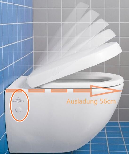 WC Sitz Deckel Ersatz FÜR Villeroy Boch SUBWAY 1 | Klodeckel | Klobrille – Toilettendeckel mit Absenkautomatik (Soft-Close) | abnehmbar | hochwertiger Duroplast | Farbe: Weiß