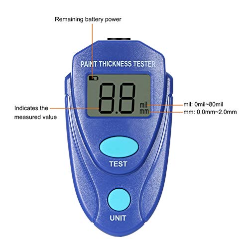 Honeytecs Testador de Espessura de tinta Medidor de Espessura Medidor de Revestimento Digital Profis