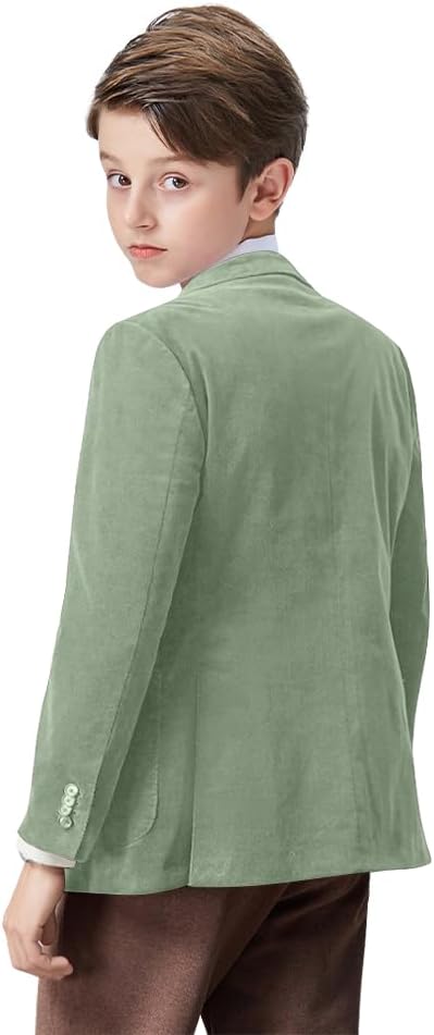 Boys Corduroy Blazer Jacket Retro Slim Fit Formal Sport Coats for Kids Winter Tuxedo for Wedding Party - Image 5