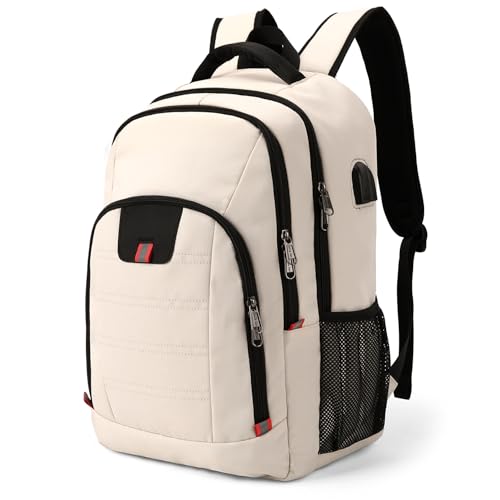 Della Gao Mochila Para Portátil Mujer, Mochila Para Portátil De 17,3 Pulgadas Con Ranura De Carga Usb Y Mochila De Viaje Informal Para Hombre, Beige Della Gao Mochila Para Portátil Mujer, Mochila Para Portátil De 17,3 Pulgadas Con Ranura De Carga Usb Y Mochila De Viaje Informal Para Hombre, Beige