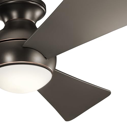 Kichler Sola LED 44" 3 Blade Fan with Etched Cased Opal Glass in Olde Bronze finish and Brown Blades - Image 6