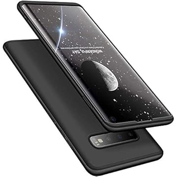 Capa Capinha Anti Impacto 360 Para Samsung Galaxy S10 Plus S10+ Tela De 6.4Polegadas Case Acrílica Fosca Acabamento Slim Macio - Danet (Preto)