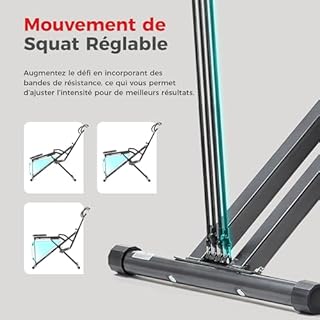 Sunny Health & Fitness Row-N-Ride Plus, entraîneur d'assistance aux Squats Robuste, Installation Facile et rameur Pliable pour la Maison, équipement d'exercice des fessiers et des Jambes- NO. 077PLUS