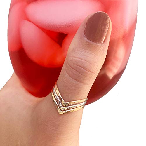 Toe Rings & Things Triple Chevron Gold And Sterling Finger Or Thumb Ring | Unisex Sizes 5 - 12 | Made In Usa (11) #TOP1