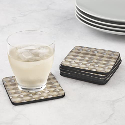 Pimpernel Pure Collection Coasters | Set Of 6 | Cork Backed Board | Heat And Stain Resistant | Drinks Coaster For Tabletop Protection | Measures 4” X 4” #TOP5