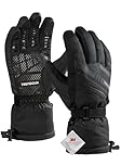 TRENDOUX Mens Winter Gloves Women Extreme Cold Weather Below Zero Freezer Warmest New Glove with Finger Thermo Polar Fleece Lining for Big Hands Extra Large for Running Sport Athletic - Black XL