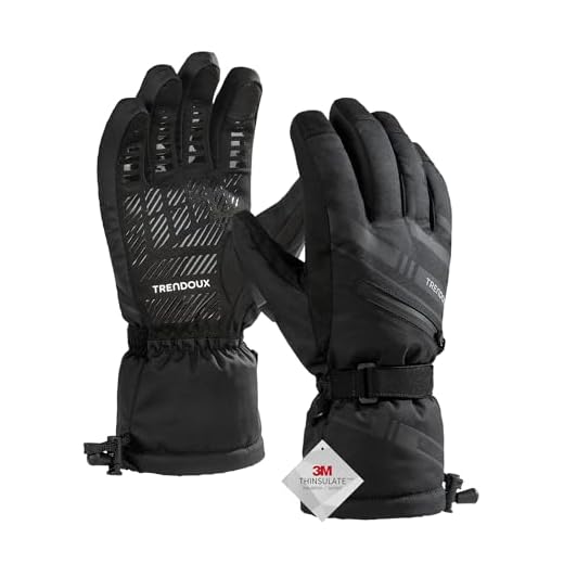 TRENDOUX Mens Winter Gloves Women Extreme Cold Weather Below Zero Freezer Warmest New Glove with Finger Thermo Polar Fleece Lining for Big Hands Extra Large for Running Sport Athletic - Black XL