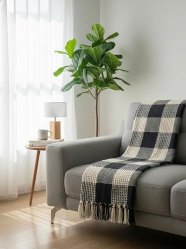 Image of Soft Throw Blanket | Used Both Indoor and Outdoor | Blanket for Living Room | Bedroom | Hall | Kids Room | Sofa and Bed or Chair Throw (Grey Natural)