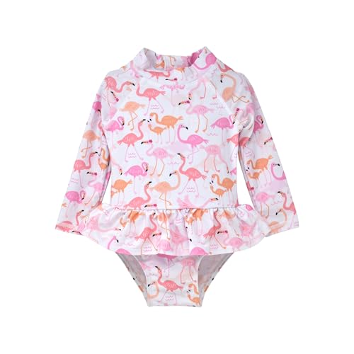 Image of Flap Happy Baby Girls' UPF 50+ Alissa Infant Ruffle Rash Guard Swimsuit