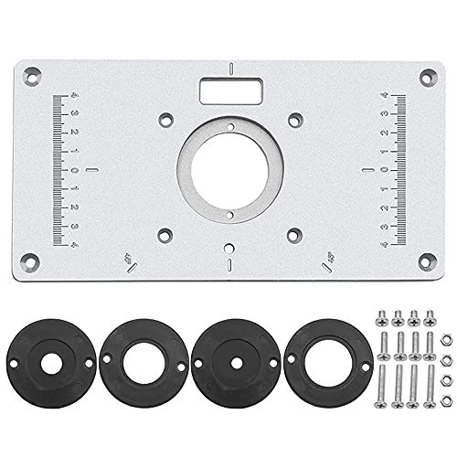 Cilnvenie Carpintería Edger Flip Panel, aleación de aluminio Router Table Insert Plate Trimming Machine Flip Board para bancos de carpintería Cover