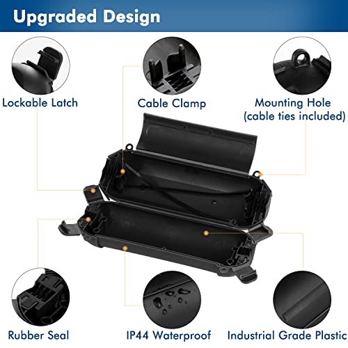 Restmo 2 Pack Compact Outdoor Extension Cord Cover, Ip44 Waterproof Box And Safety Housing Case, Ideal To Protect Outdoor Plugs, Electrical Connections, Holiday Decoration Lights, Size Small, Black #TOP1