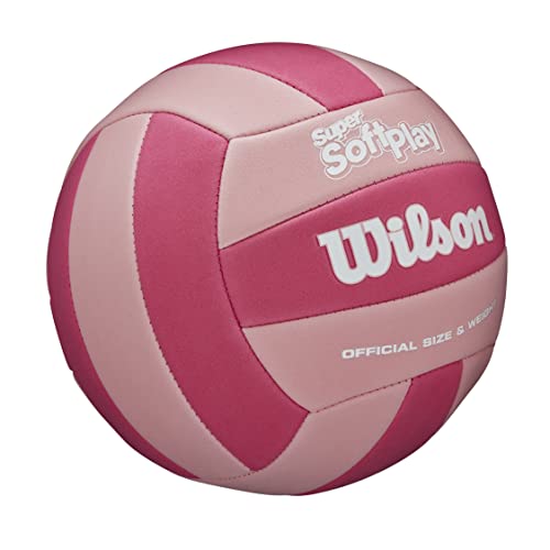 Wilson Super Soft Play Outdoor Recreation Volleyball - Official Size, Pink/Dark Pink #TOP1