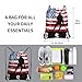 SEOCKA American Flag Ice Hockey Drawstring Backpack Gym Bag Sackpack Zipper Cinch Sports Backpack For Men Women