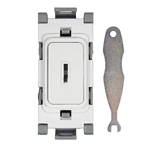 Deta G3534 Grid Key Switch 20 Amp 1 Way Double Pole (White)