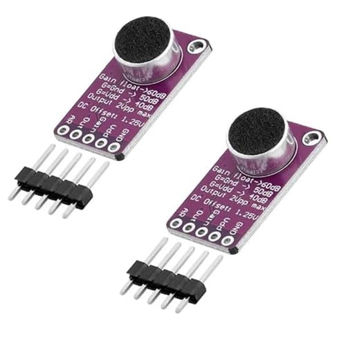 GERUI 2 Stück MAX9814 AGC Microphone Amplifier Board Compatible with Arduino