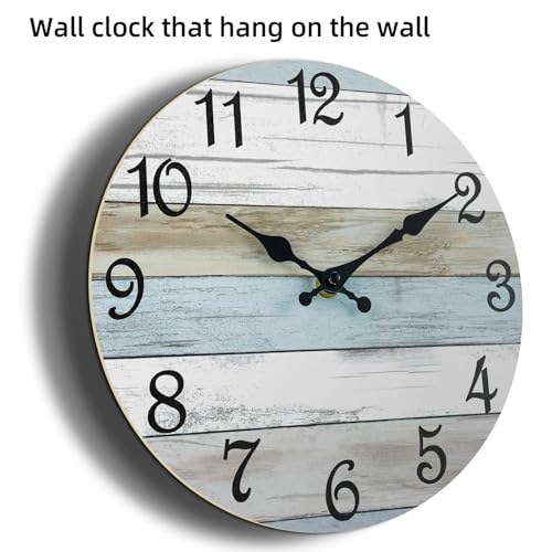 Image of CHYLIN Wall Clock - 18 Inch Silent Non Ticking Wall Clocks Battery Operated, Larger Clock Decorative for Living Room, Kitchen (Blue)