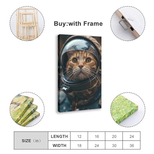 Chat de l'espace impression sur toile pour chambre à coucher moderne