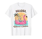 Funny Skeleton Beach Vacation Flamingo