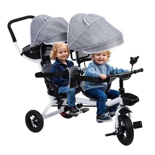 Double Pram Tandem Tricycle Buggy