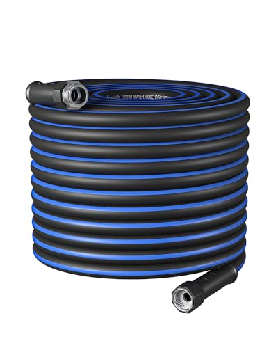 DEWENWILS-Garden-Hose-100-ft-x-58-Hybrid-Water-Hose-with-Rotate-Handle-Heavy-Duty-Lightweight-Flexible-Hose-for-Plants-Car-Yard-34-Inch-Solid-Fittings-Drinking-Water-Safe-Black-Blue