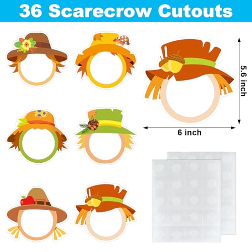 Image of 36 Pcs Scarecrow Cutouts for Bulletin Board Decoration Fall Cutouts with Photo Space for DIY Craft for Autumn Classroom Party Decor (Scarecrow)