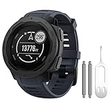 NotoCity for Garmin Instinct Band, Soft Silicone Replacement Watch Strap Compatible with Garmin Instinct 2/ Solar/Tactical(Graphite)