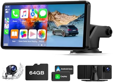 Lamto Bezprzewodowe radio samochodowe CarPlay z 2,5K Dash Cam 1080P Android Auto Radio z ekranem dotykowym 6.86 Cal Bluetooth Stereo Auto z FM/AUX 64G TF, RC09C