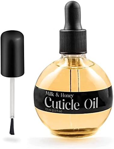 C CARE Milk And Honey Cuticle Oil For Nails - Nail Oil - Large 2.5 oz bottle - Moisturizes and Strengthens Nails and Cuticles - Dropper & Brush included