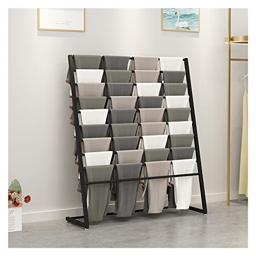 UWYTGF 10 Layer Metal Scarf Holder Floorstanding,Shawl/Hijab/Ribbon/Blanket Multi-Purpose Show Rack,Large Capacity Pants Hanger,with Anti-Slip Feet Pads,Black,Length,80Cm/31.4In