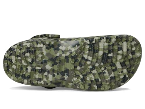 Image of Crocs Unisex Classic Marbled Tie-Dye Clog, Army Green /Multi Confetti, 15 Women /13 Men, Medium