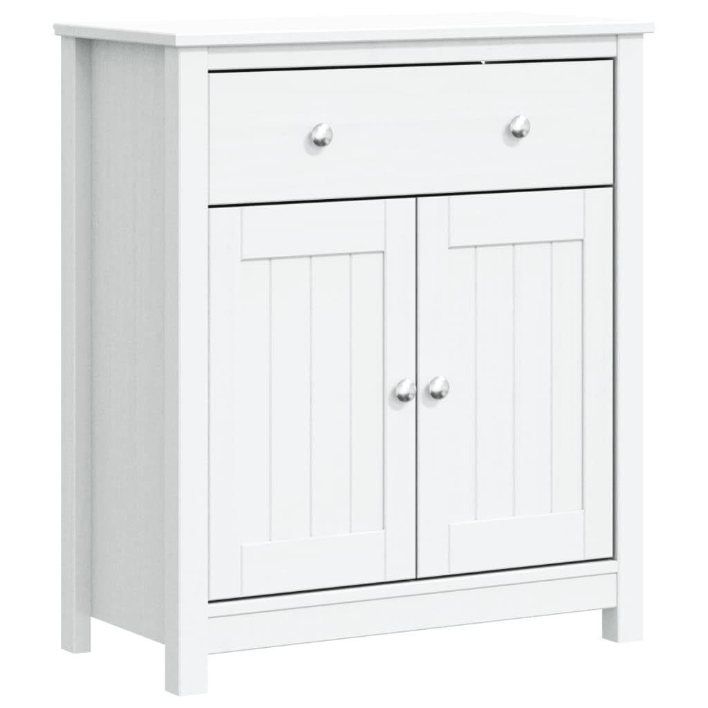 Armario de baño BERG 69,5x34x80 cm Pino macizo Blanco