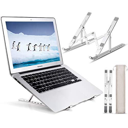 Laptop Stand for Desk, Portable Computer Stands, Aluminum Adjustable Desktop Holder Ergonomic Foldable Notebook Tablet Riser Compatible with MacBook, iPad, HP, Dell, Lenovo, More 10-15.6 Laptops