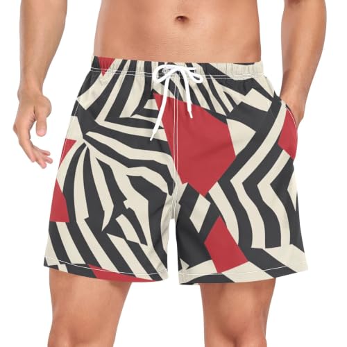 Pantalones cortos de natación de secado rápido con cebras abstractas