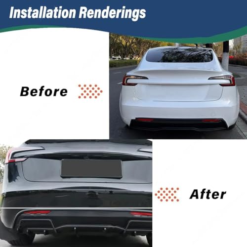 Difusor trasero para Tesla Model 3 Highland 2024 2025 kit de parachoques negro 3