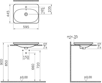 VitrA Nest Trendy 5685B003-0001 Countertop Sink, 60 cm, White