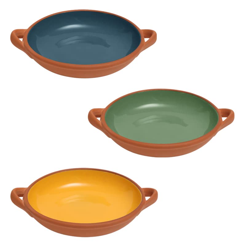 Dexam Sintra Large Glazed Terracotta Tapas Dish In Green
