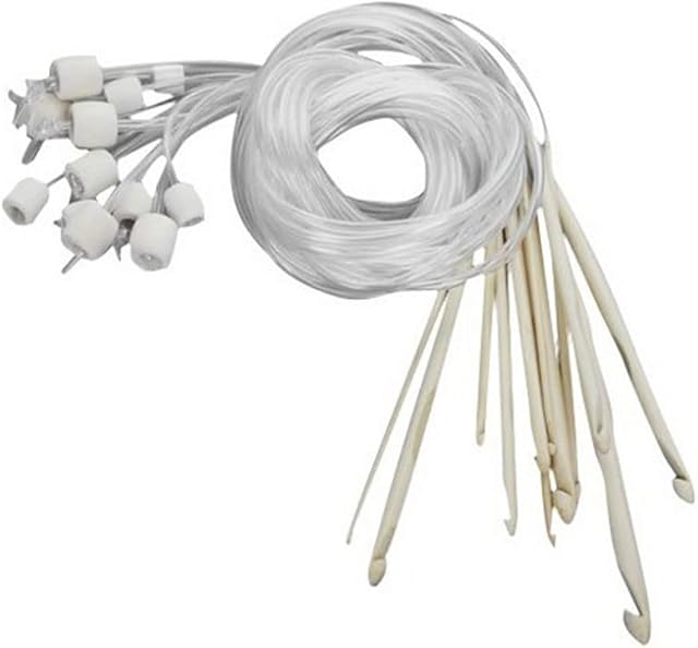 BDHI 120cm Tunisian Crochet Hooks Set Bamboo Wood Beginners Adults Plastic Cable for Knitting Yarn Weave Craft and Crocheting Projects(Y74-1) (01)