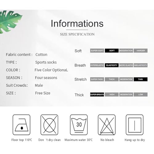 Zcargel Sports Socks For Men, 5 Pairs Men Resistant Breathable Socks Sports And Leisure Mid-Length Socks Printed Cotton Socks3