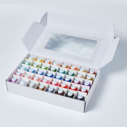 40 Brother Colors Polyester Embroidery Machine Thread Kit 1000M (1100Y) Each Spool For Brother Babylock Janome Singer Pfaff Husqvarna Bernina Embroidery And Sewing Machines #TOP1