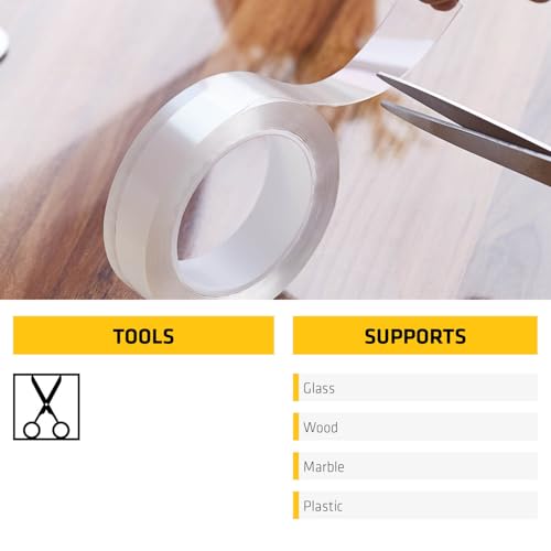 Image of SIKA - Pack of 2 Double Sided Tape - Sikabond Mammoth Grip IN - Multipurpose Removable Traceless Mounting Adhesive Tape for Walls /Home /Office - Strong Sticky Strips Grip Tape - Transparent 15mmx3m